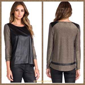 Generation Love EUC Lurex Leather Bronze Top Sz S